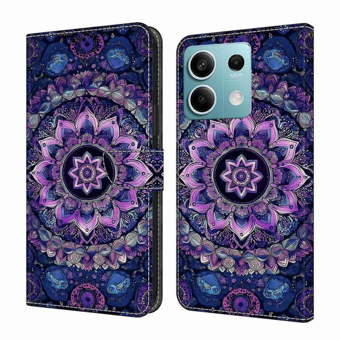 Funda para teléfono de cuero vegano pintado con efecto cristal, For Redmi Note 13, For Redmi Note 13 Pro+, For Redmi Note 13 Pro
