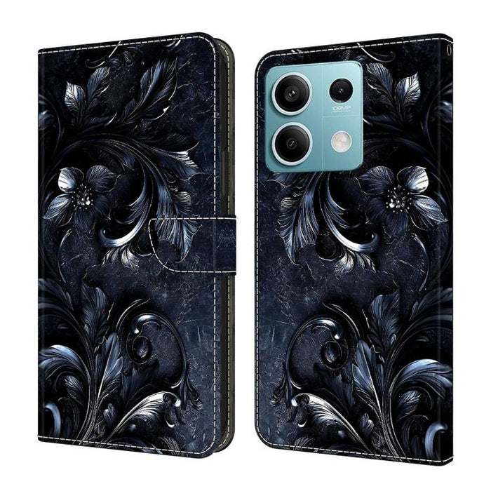 Funda para teléfono de cuero vegano pintado con efecto cristal, For Redmi Note 13, For Redmi Note 13 Pro+, For Redmi Note 13 Pro