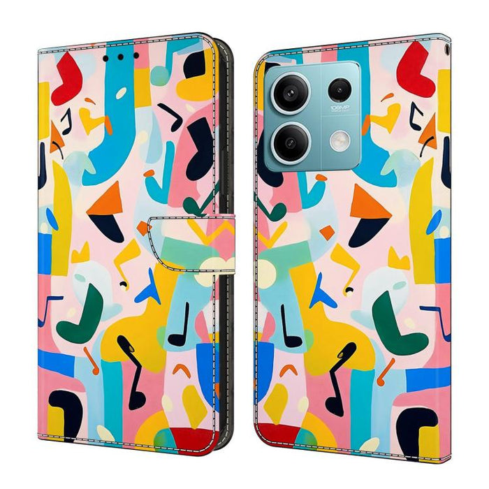 Funda para teléfono de cuero vegano pintado con efecto cristal, For Redmi Note 13, For Redmi Note 13 Pro+, For Redmi Note 13 Pro