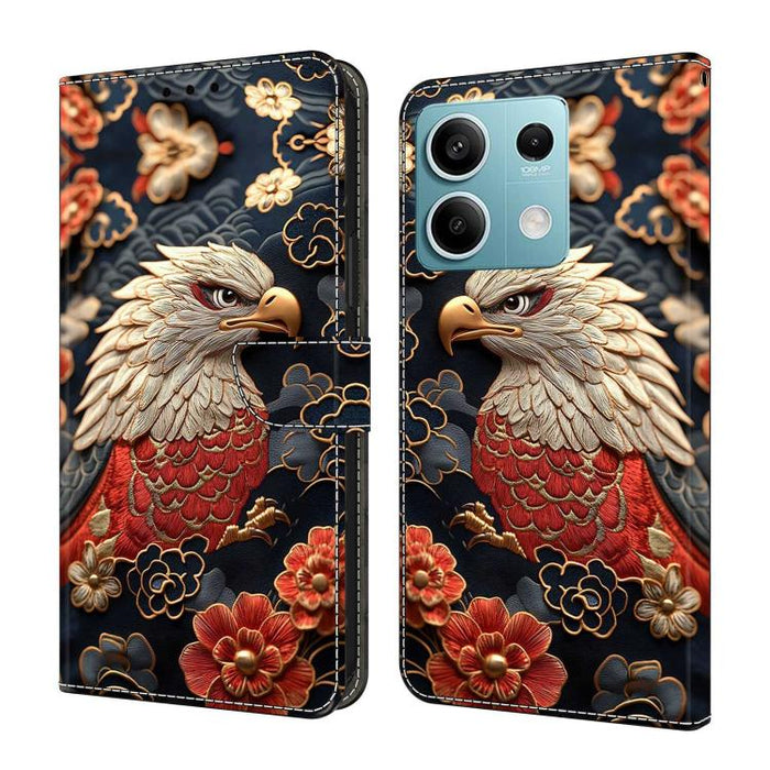 Funda para teléfono de cuero vegano pintado con efecto cristal, For Redmi Note 13, For Redmi Note 13 Pro+, For Redmi Note 13 Pro