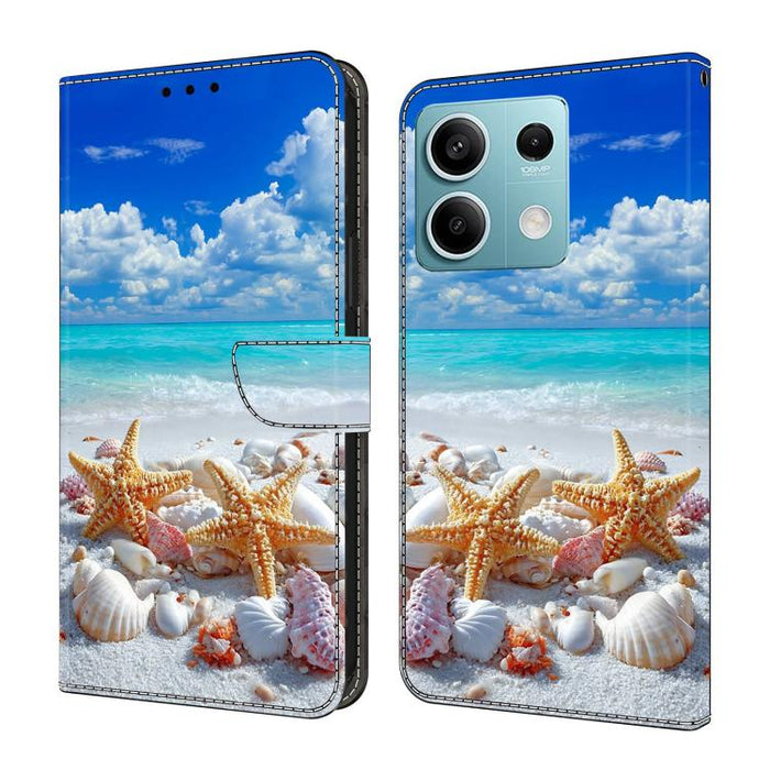 Funda para teléfono de cuero vegano pintado con efecto cristal, For Redmi Note 13, For Redmi Note 13 Pro+, For Redmi Note 13 Pro
