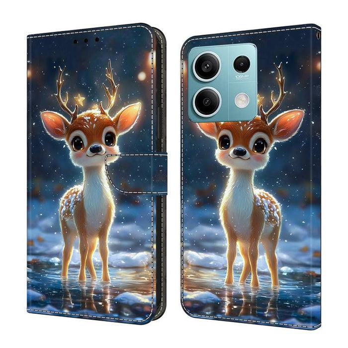 Funda para teléfono de cuero vegano pintado con efecto cristal, For Redmi Note 13, For Redmi Note 13 Pro+, For Redmi Note 13 Pro