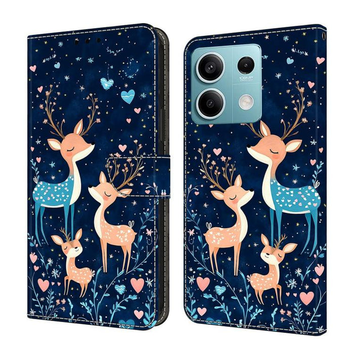 Funda para teléfono de cuero vegano pintado con efecto cristal, For Redmi Note 13, For Redmi Note 13 Pro+, For Redmi Note 13 Pro