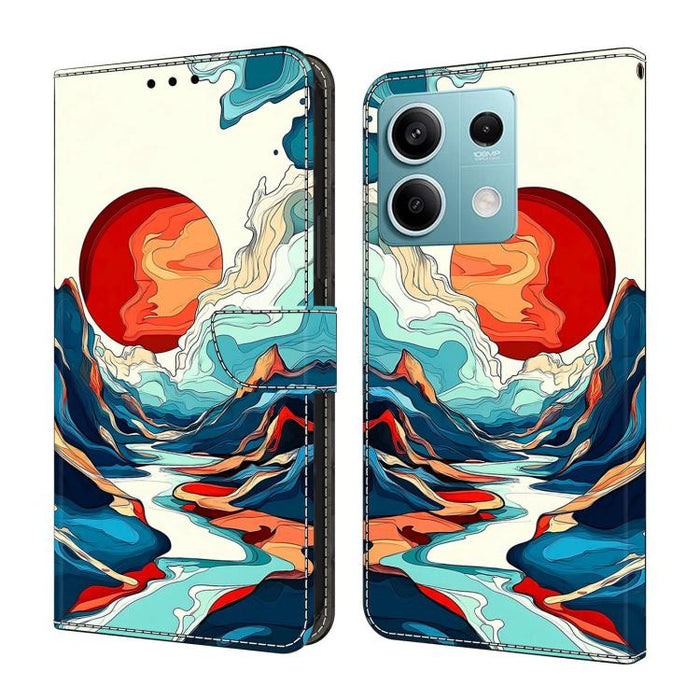 Funda para teléfono de cuero vegano pintado con efecto cristal, For Redmi Note 13, For Redmi Note 13 Pro+, For Redmi Note 13 Pro