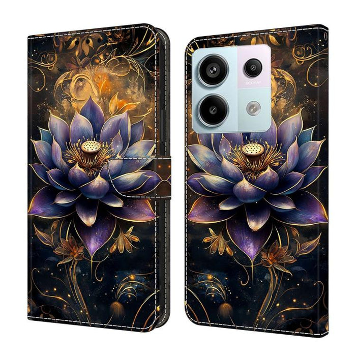 Funda para teléfono de cuero vegano pintado con efecto cristal, For Redmi Note 13 Pro 4G, For Redmi Note 13 4G, For Redmi K70E