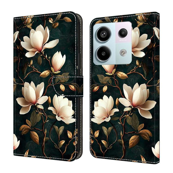 Funda para teléfono de cuero vegano pintado con efecto cristal, For Redmi Note 13 Pro 4G, For Redmi Note 13 4G, For Redmi K70E