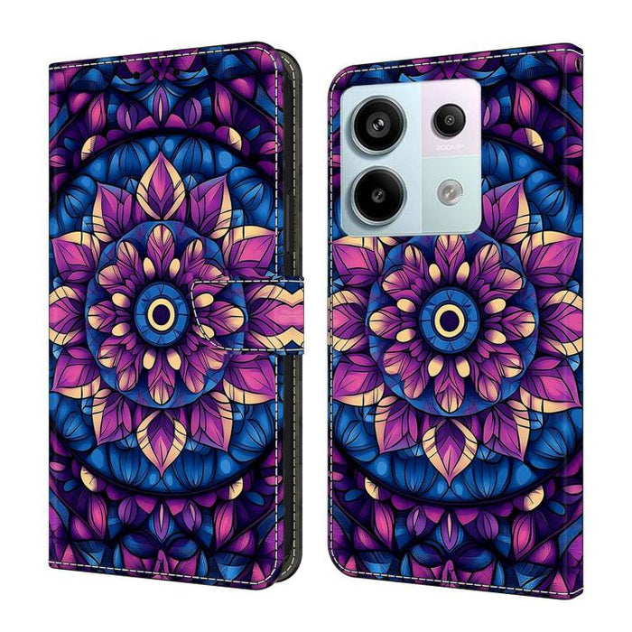 Funda para teléfono de cuero vegano pintado con efecto cristal, For Redmi Note 13 Pro 4G, For Redmi Note 13 4G, For Redmi K70E