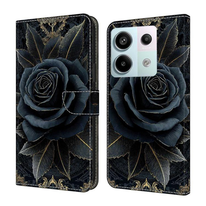 Funda para teléfono de cuero vegano pintado con efecto cristal, For Redmi Note 13 Pro 4G, For Redmi Note 13 4G, For Redmi K70E