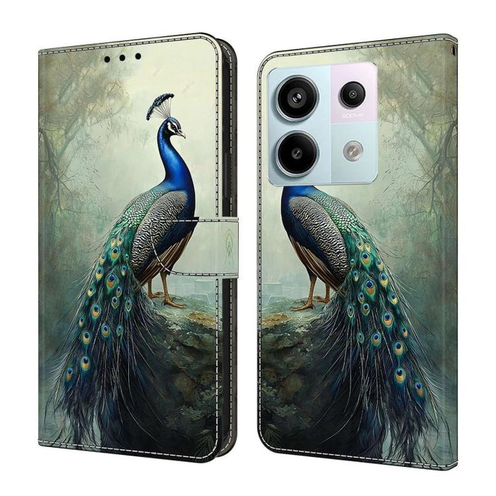 Funda para teléfono de cuero vegano pintado con efecto cristal, For Redmi Note 13 Pro 4G, For Redmi Note 13 4G, For Redmi K70E