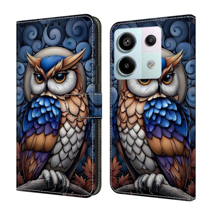 Funda para teléfono de cuero vegano pintado con efecto cristal, For Redmi Note 13 Pro 4G, For Redmi Note 13 4G, For Redmi K70E