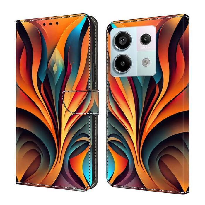 Funda para teléfono de cuero vegano pintado con efecto cristal, For Redmi Note 13 Pro 4G, For Redmi Note 13 4G, For Redmi K70E