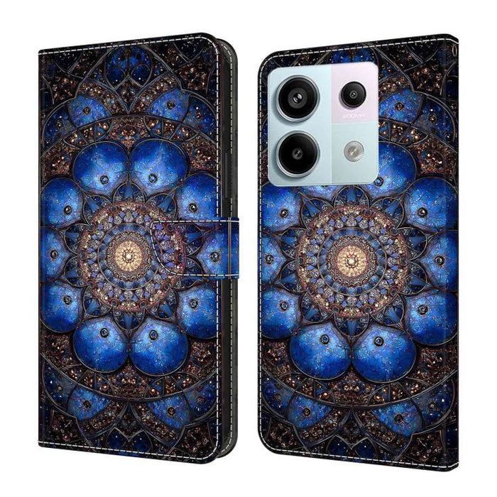 Funda para teléfono de cuero vegano pintado con efecto cristal, For Redmi Note 13 Pro 4G, For Redmi Note 13 4G, For Redmi K70E