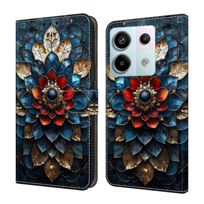 Funda para teléfono de cuero vegano pintado con efecto cristal, For Redmi Note 13 Pro 4G, For Redmi Note 13 4G, For Redmi K70E