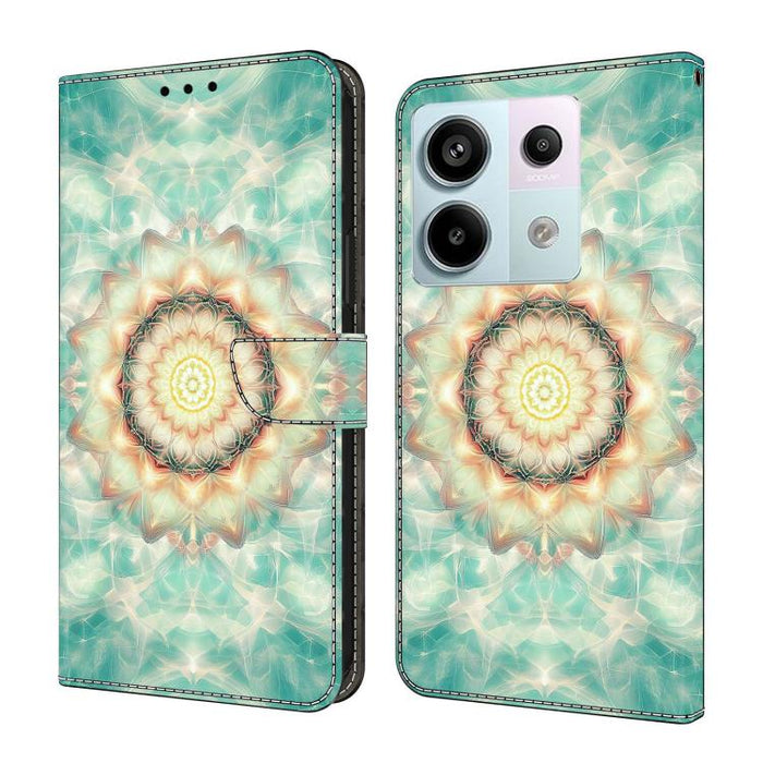Funda para teléfono de cuero vegano pintado con efecto cristal, For Redmi Note 13 Pro 4G, For Redmi Note 13 4G, For Redmi K70E