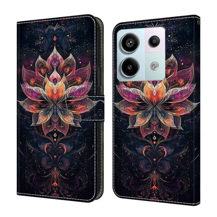 Funda para teléfono de cuero vegano pintado con efecto cristal, For Redmi Note 13 Pro 4G, For Redmi Note 13 4G, For Redmi K70E