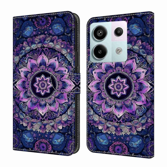Funda para teléfono de cuero vegano pintado con efecto cristal, For Redmi Note 13 Pro 4G, For Redmi Note 13 4G, For Redmi K70E