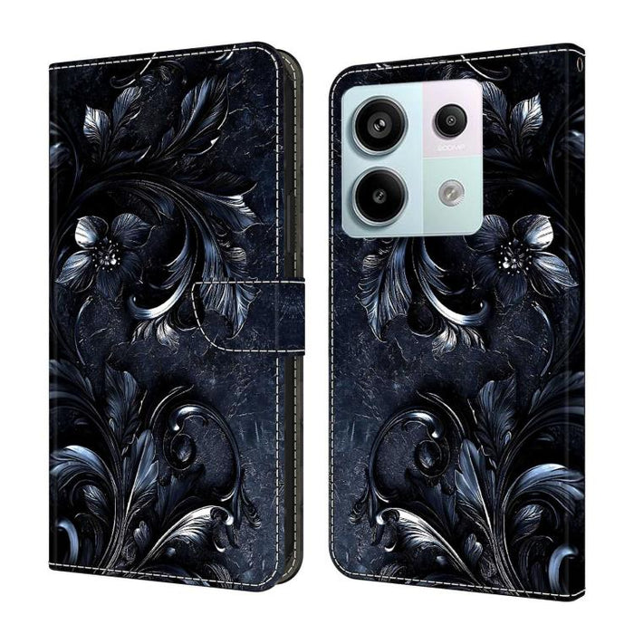 Funda para teléfono de cuero vegano pintado con efecto cristal, For Redmi Note 13 Pro 4G, For Redmi Note 13 4G, For Redmi K70E