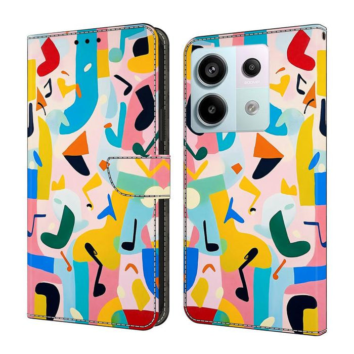 Funda para teléfono de cuero vegano pintado con efecto cristal, For Redmi Note 13 Pro 4G, For Redmi Note 13 4G, For Redmi K70E