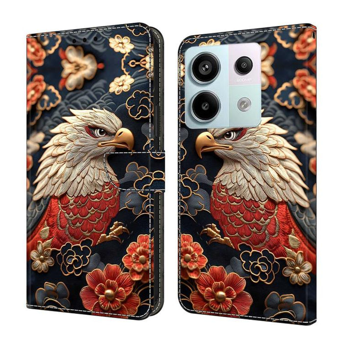 Funda para teléfono de cuero vegano pintado con efecto cristal, For Redmi Note 13 Pro 4G, For Redmi Note 13 4G, For Redmi K70E