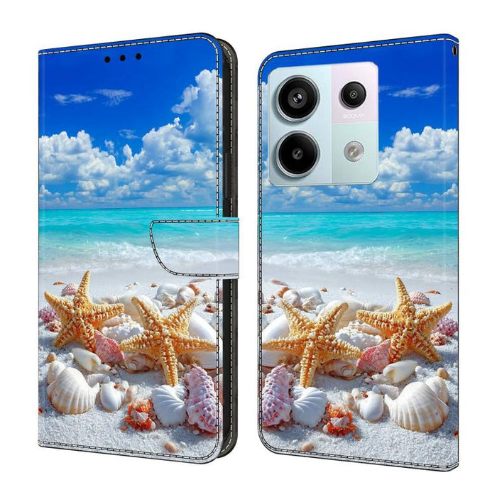 Funda para teléfono de cuero vegano pintado con efecto cristal, For Redmi Note 13 Pro 4G, For Redmi Note 13 4G, For Redmi K70E