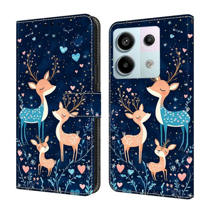 Funda para teléfono de cuero vegano pintado con efecto cristal, For Redmi Note 13 Pro 4G, For Redmi Note 13 4G, For Redmi K70E