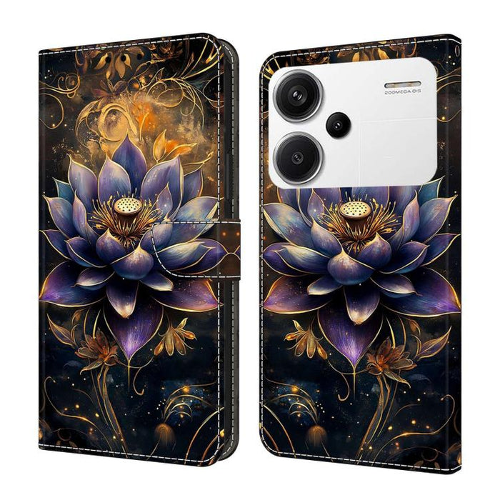 Funda para teléfono de cuero vegano pintado con efecto cristal, For Redmi Note 13, For Redmi Note 13 Pro+, For Redmi Note 13 Pro