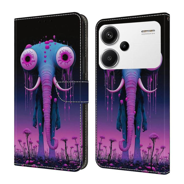 Funda para teléfono de cuero vegano pintado con efecto cristal, For Redmi Note 13, For Redmi Note 13 Pro+, For Redmi Note 13 Pro