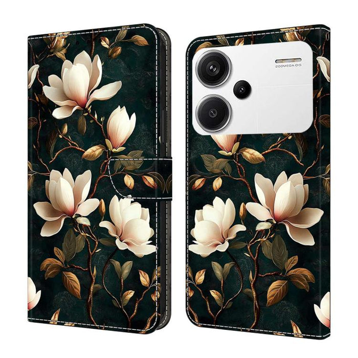 Funda para teléfono de cuero vegano pintado con efecto cristal, For Redmi Note 13, For Redmi Note 13 Pro+, For Redmi Note 13 Pro
