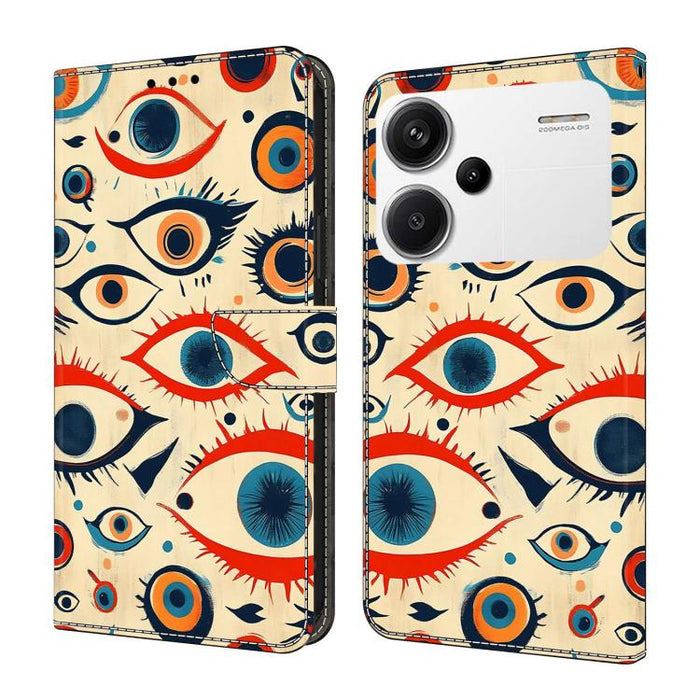 Funda para teléfono de cuero vegano pintado con efecto cristal, For Redmi Note 13, For Redmi Note 13 Pro+, For Redmi Note 13 Pro