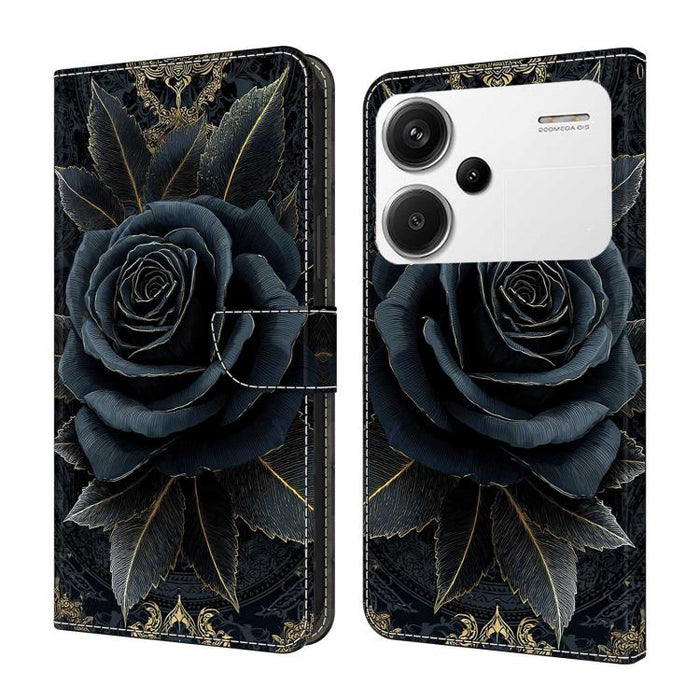 Funda para teléfono de cuero vegano pintado con efecto cristal, For Redmi Note 13, For Redmi Note 13 Pro+, For Redmi Note 13 Pro