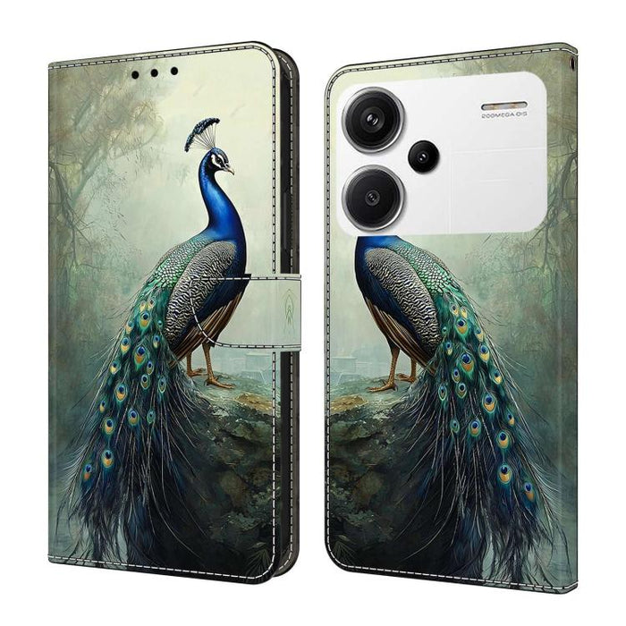 Funda para teléfono de cuero vegano pintado con efecto cristal, For Redmi Note 13, For Redmi Note 13 Pro+, For Redmi Note 13 Pro