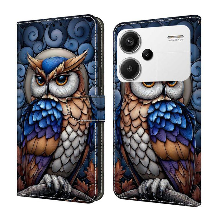 Funda para teléfono de cuero vegano pintado con efecto cristal, For Redmi Note 13, For Redmi Note 13 Pro+, For Redmi Note 13 Pro
