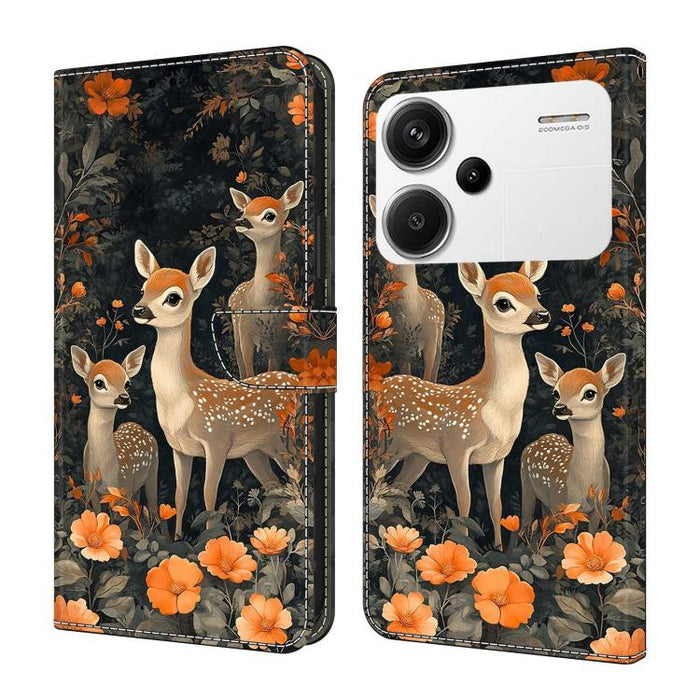 Funda para teléfono de cuero vegano pintado con efecto cristal, For Redmi Note 13, For Redmi Note 13 Pro+, For Redmi Note 13 Pro