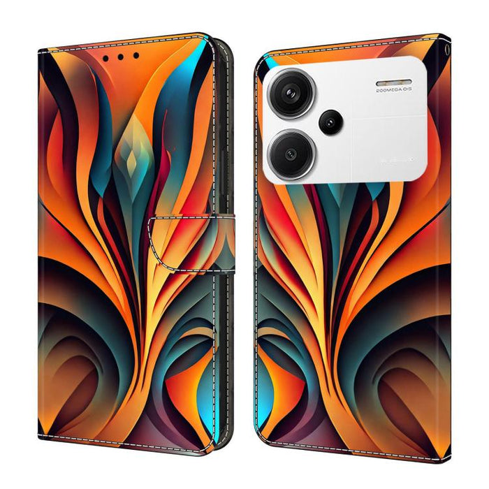 Funda para teléfono de cuero vegano pintado con efecto cristal, For Redmi Note 13, For Redmi Note 13 Pro+, For Redmi Note 13 Pro