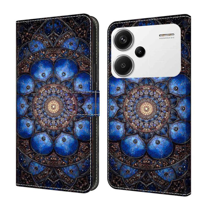 Funda para teléfono de cuero vegano pintado con efecto cristal, For Redmi Note 13, For Redmi Note 13 Pro+, For Redmi Note 13 Pro