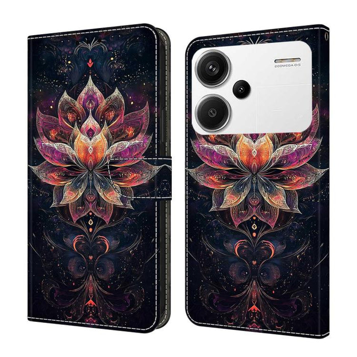 Funda para teléfono de cuero vegano pintado con efecto cristal, For Redmi Note 13, For Redmi Note 13 Pro+, For Redmi Note 13 Pro
