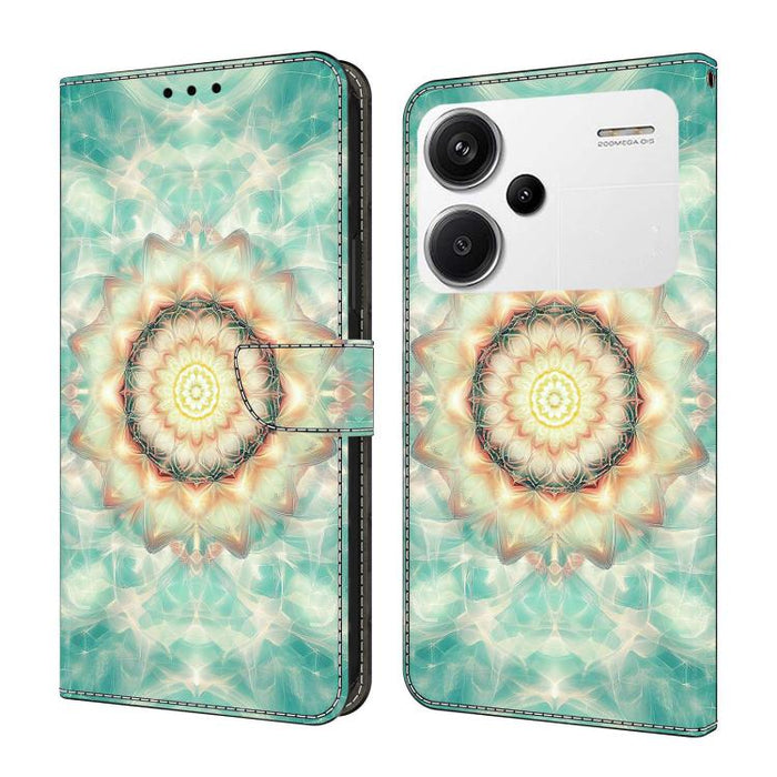 Funda para teléfono de cuero vegano pintado con efecto cristal, For Redmi Note 13, For Redmi Note 13 Pro+, For Redmi Note 13 Pro
