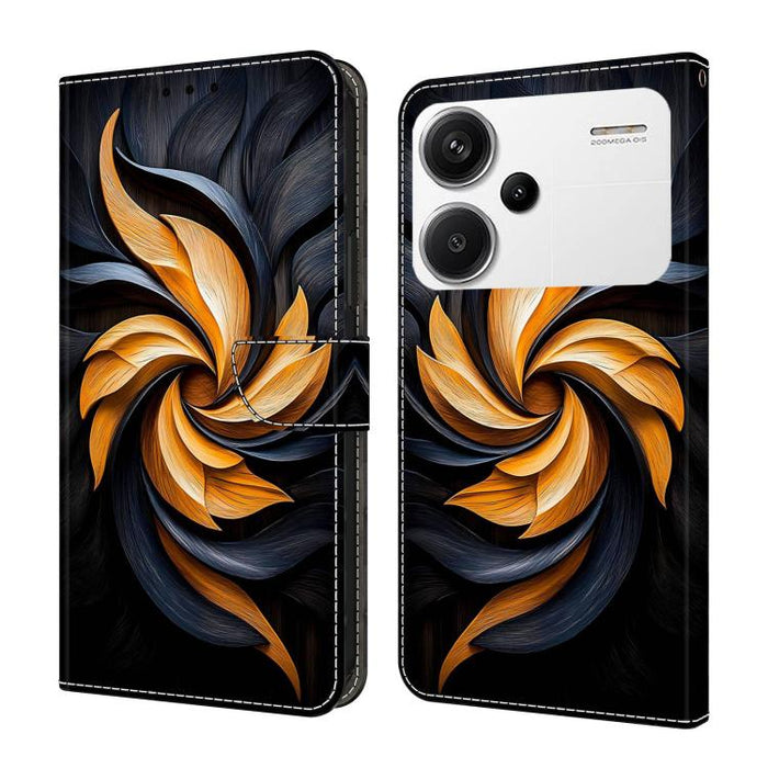 Funda para teléfono de cuero vegano pintado con efecto cristal, For Redmi Note 13, For Redmi Note 13 Pro+, For Redmi Note 13 Pro