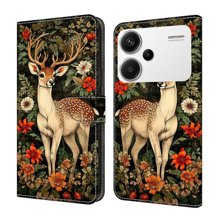 Funda para teléfono de cuero vegano pintado con efecto cristal, For Redmi Note 13, For Redmi Note 13 Pro+, For Redmi Note 13 Pro