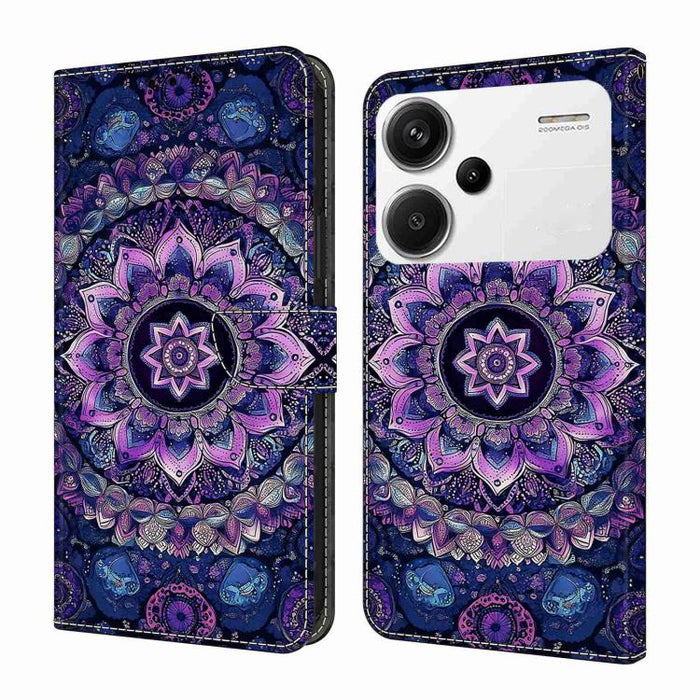 Funda para teléfono de cuero vegano pintado con efecto cristal, For Redmi Note 13, For Redmi Note 13 Pro+, For Redmi Note 13 Pro