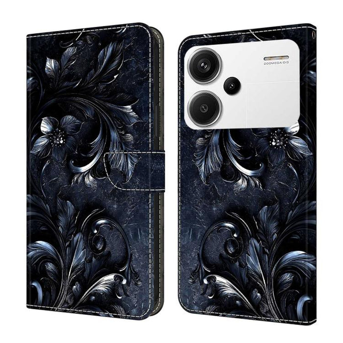 Funda para teléfono de cuero vegano pintado con efecto cristal, For Redmi Note 13, For Redmi Note 13 Pro+, For Redmi Note 13 Pro