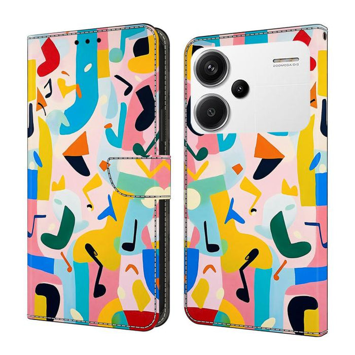 Funda para teléfono de cuero vegano pintado con efecto cristal, For Redmi Note 13, For Redmi Note 13 Pro+, For Redmi Note 13 Pro