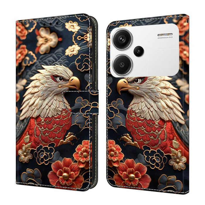 Funda para teléfono de cuero vegano pintado con efecto cristal, For Redmi Note 13, For Redmi Note 13 Pro+, For Redmi Note 13 Pro