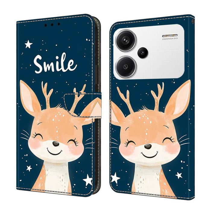 Funda para teléfono de cuero vegano pintado con efecto cristal, For Redmi Note 13, For Redmi Note 13 Pro+, For Redmi Note 13 Pro