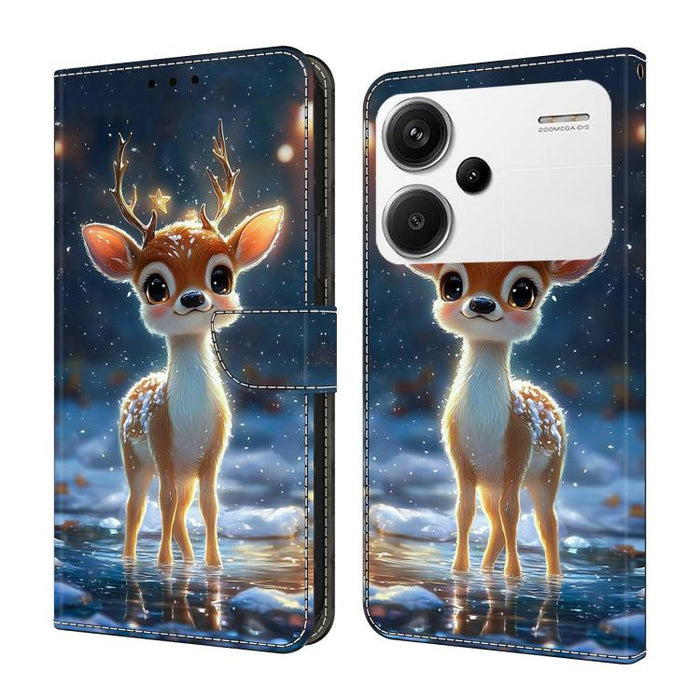 Funda para teléfono de cuero vegano pintado con efecto cristal, For Redmi Note 13, For Redmi Note 13 Pro+, For Redmi Note 13 Pro