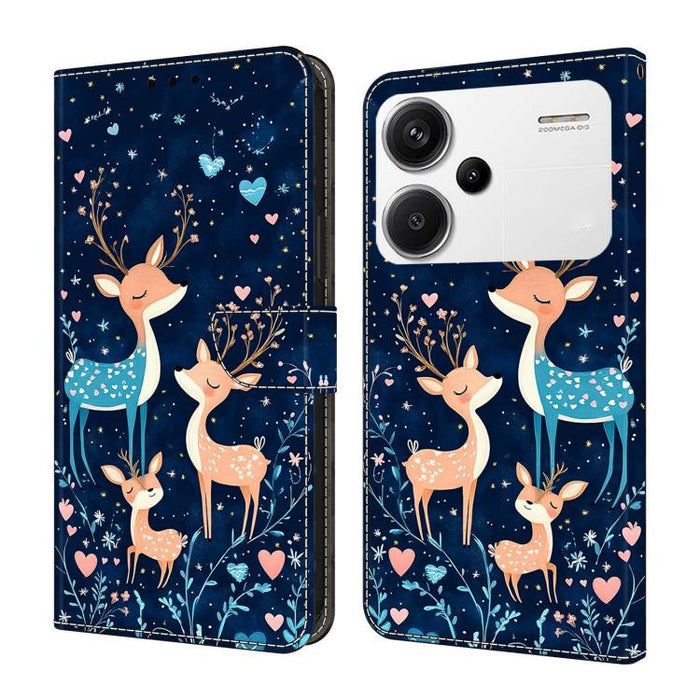 Funda para teléfono de cuero vegano pintado con efecto cristal, For Redmi Note 13, For Redmi Note 13 Pro+, For Redmi Note 13 Pro