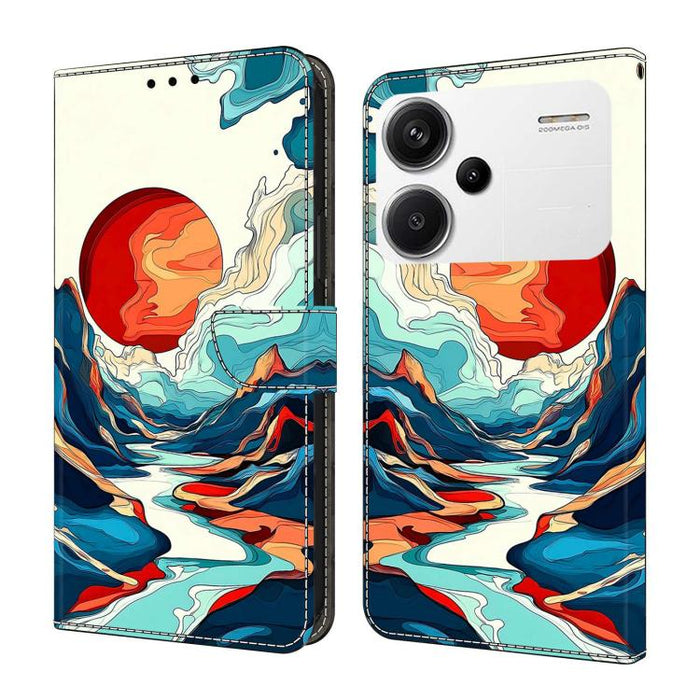 Funda para teléfono de cuero vegano pintado con efecto cristal, For Redmi Note 13, For Redmi Note 13 Pro+, For Redmi Note 13 Pro