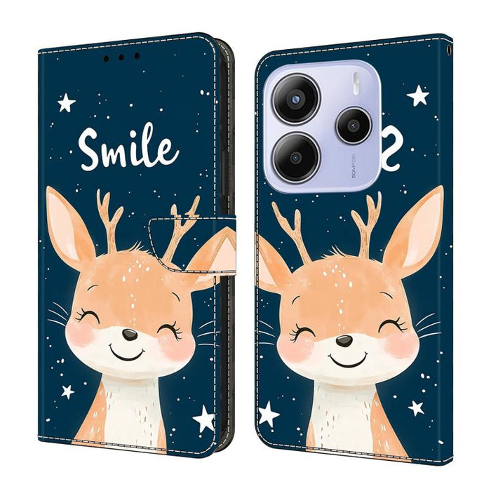 Funda para teléfono de cuero vegano pintado con efecto cristal, For Redmi Note 14 4G 163.25mm, For Redmi Note 14 5G, For Redmi Note 14 Pro+ 5G
