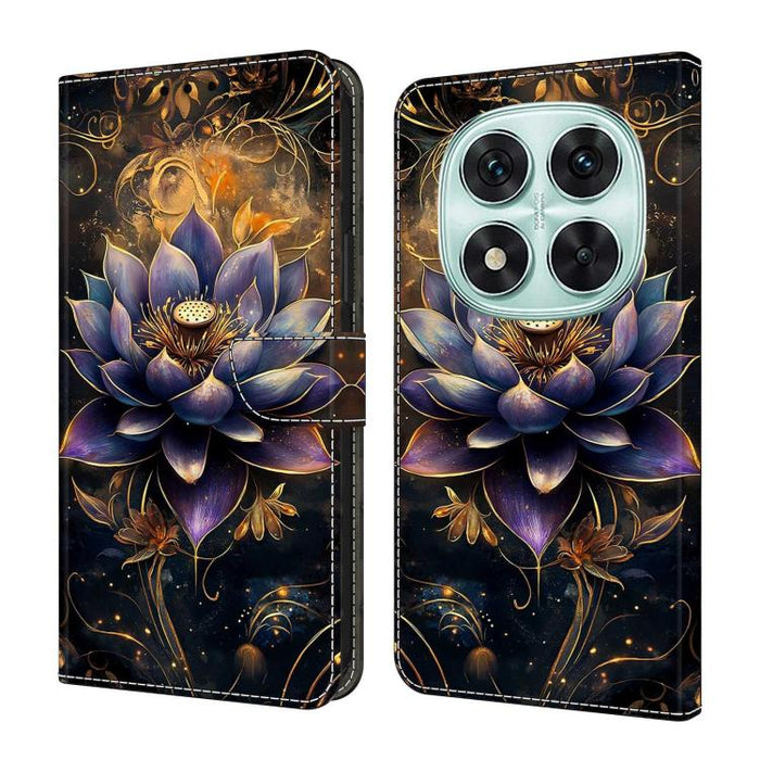 Funda para teléfono de cuero vegano pintado con efecto cristal, For Redmi 15C 5G/4G Global 171mm, For Redmi Note 14 4G 164.84mm, For Redmi Note 14 Pro 4G/5G