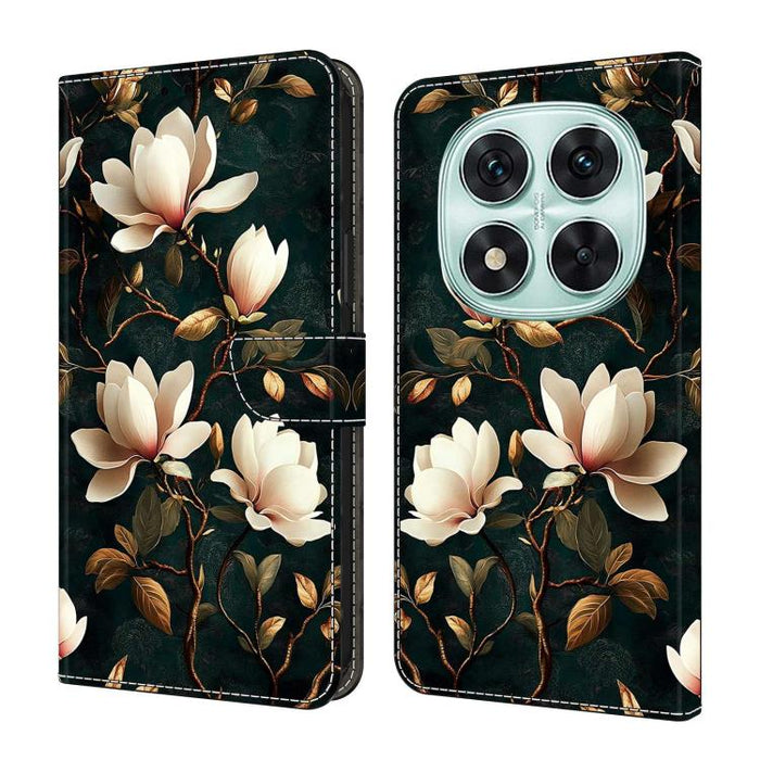 Funda para teléfono de cuero vegano pintado con efecto cristal, For Redmi 15C 5G/4G Global 171mm, For Redmi Note 14 4G 164.84mm, For Redmi Note 14 Pro 4G/5G